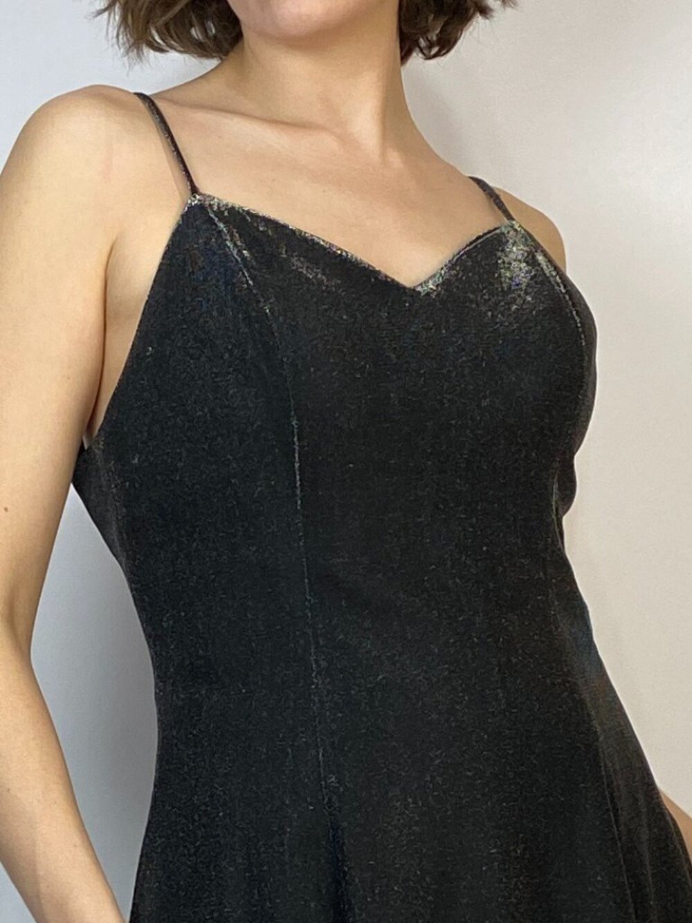 Vintage 1980s SILVER Metallic Open Back Dress! Medium - Picture 7 of 7